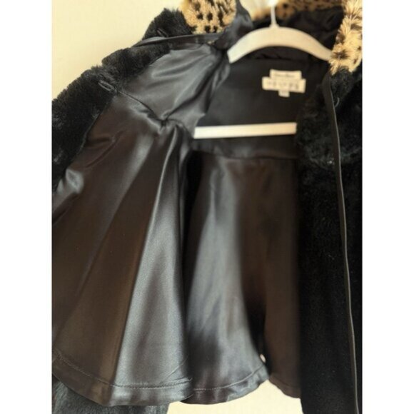 Vintage Helena Neiman Marcus Black Faux Fur Lined Hooded Toddler Coat Size 3T - Picture 6 of 13